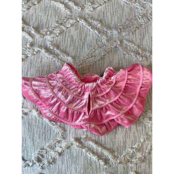 Build A Bear Workshop BABW Brown Pink Satin Lined Top Pink Velvet Velour Skirt - Picture 5 of 6